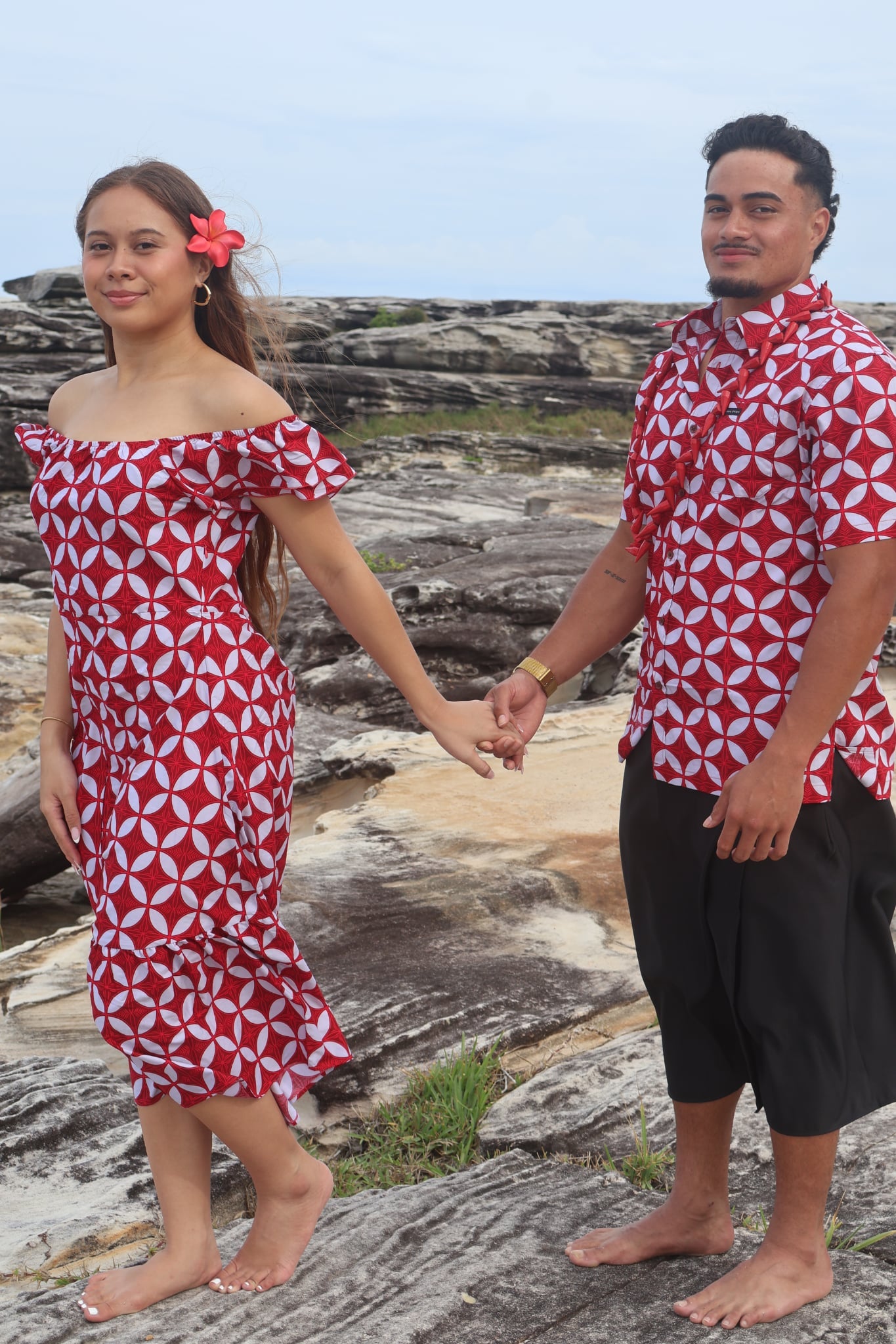 Tribal Origin Mens Bula Shirt FB1873 (Gray/Burgundy)