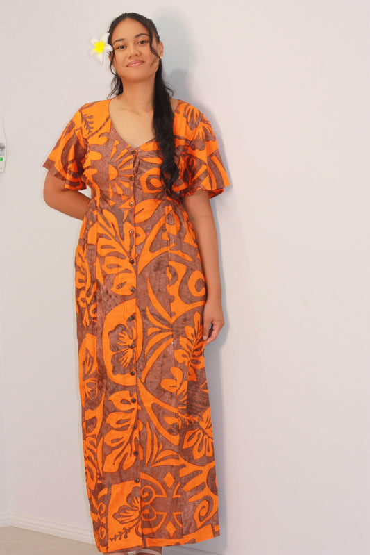 PIA Plus Orange Rayon Dress