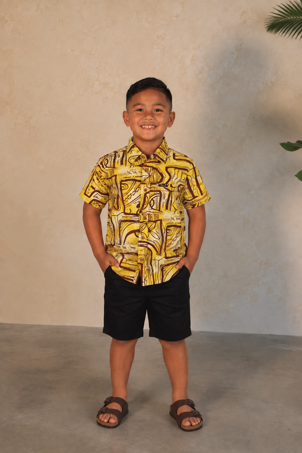 Akamu Boys Shirt- Farasiko in Yellow SB2237