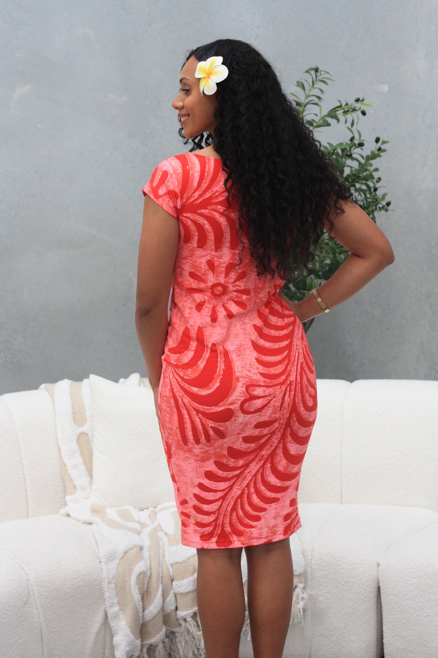 PIA Red Elei Fitted Dress