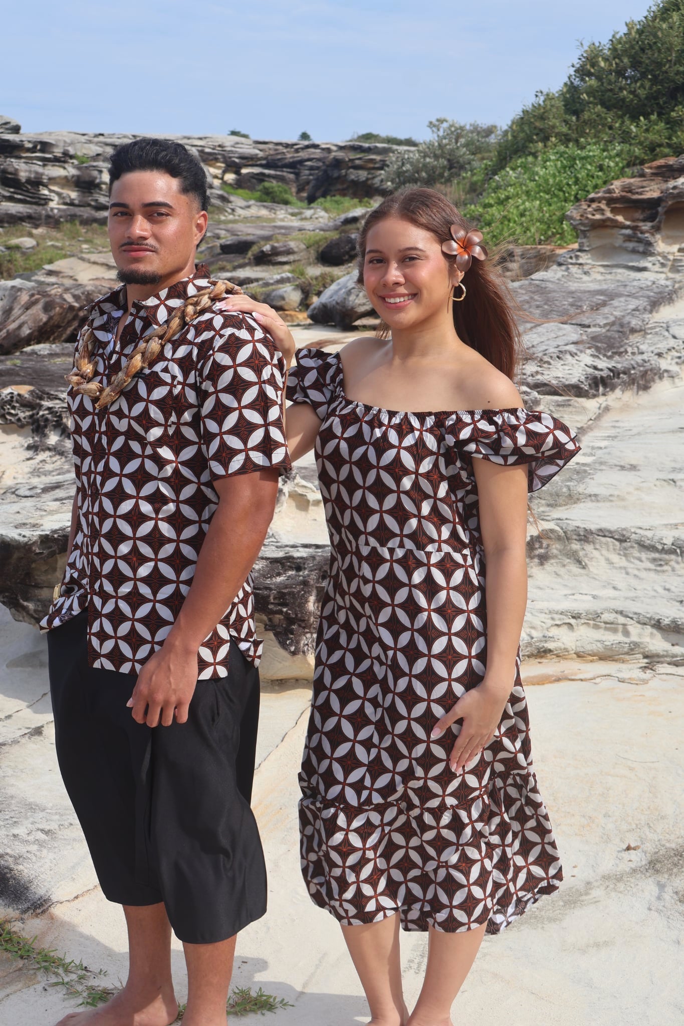 Tribal Origin Mens Bula Shirt FB1873 (Black/Brown)