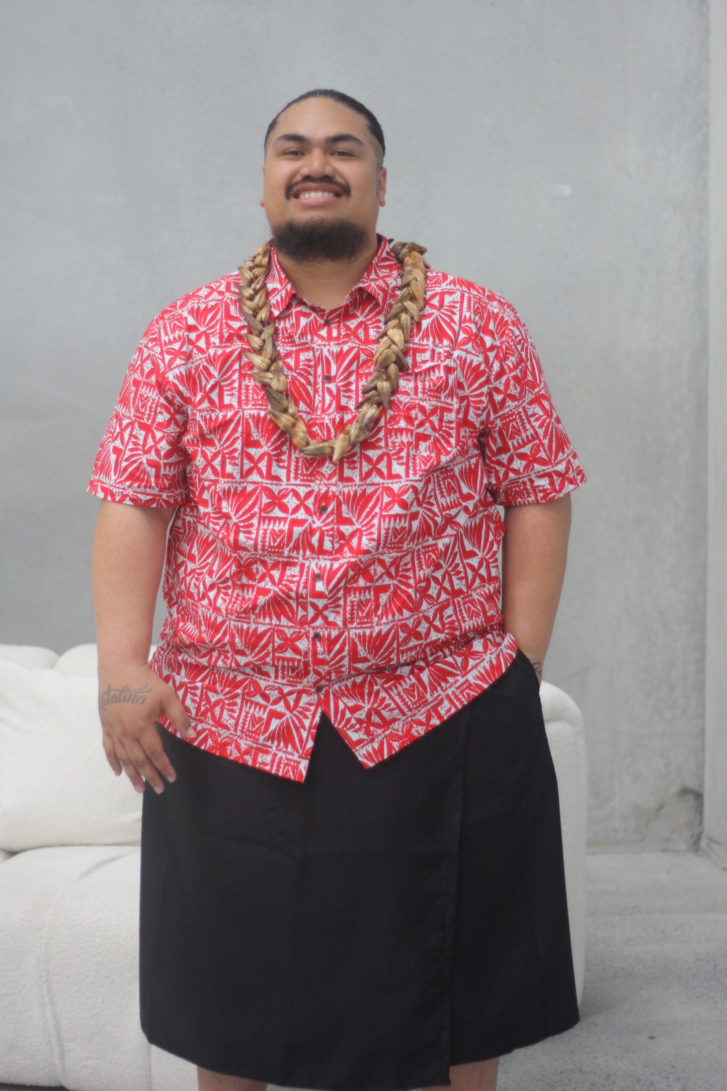 Tribal Men's Red Elei Shirt FB1718
