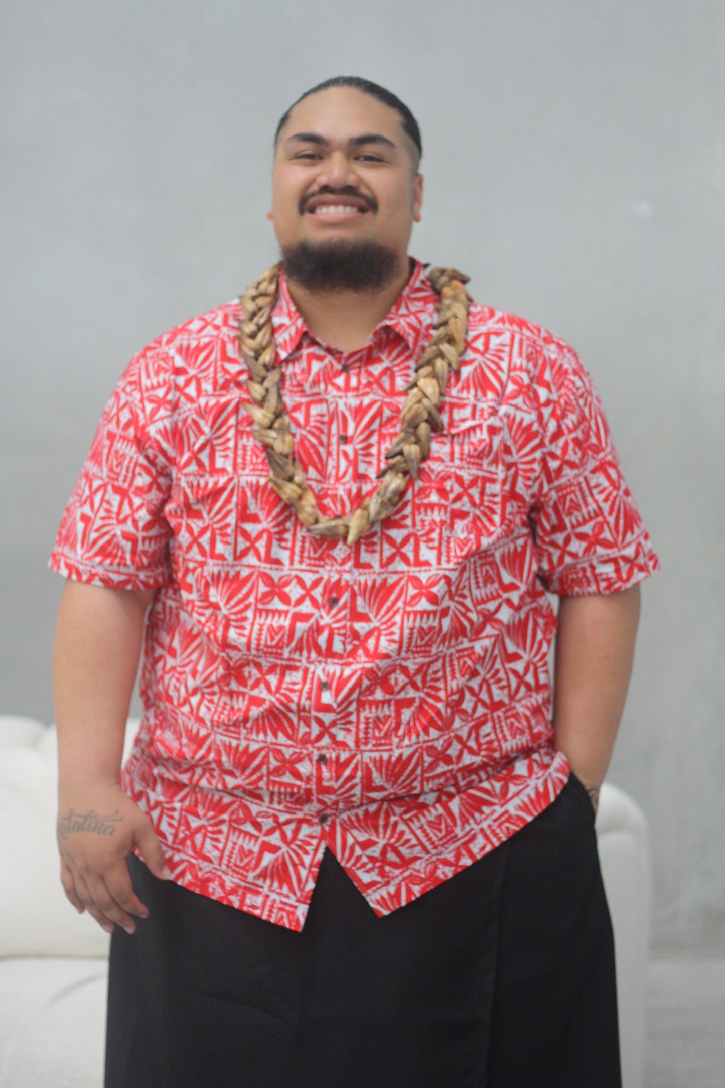 Tribal Men's Red Elei Shirt FB1718