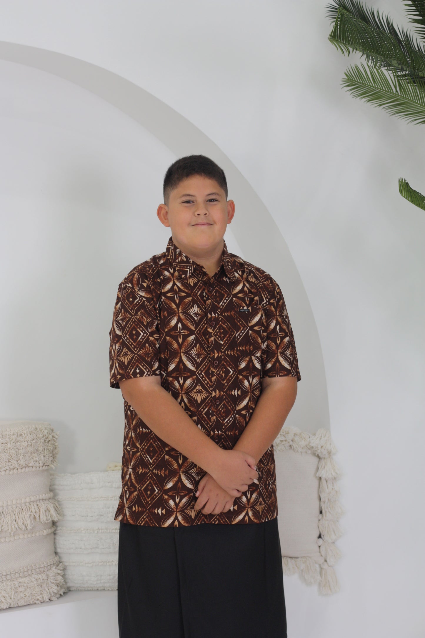 Kalavata Boy's Elei Shirt Brown SB2022