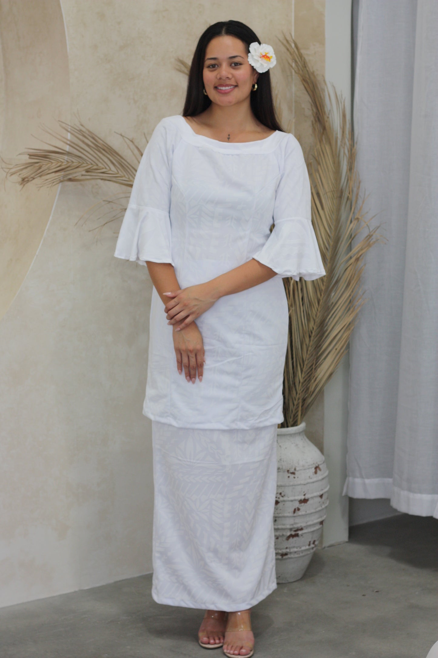 Rimani 3/4 flared sleeve Elei Puletasi (Size 12)