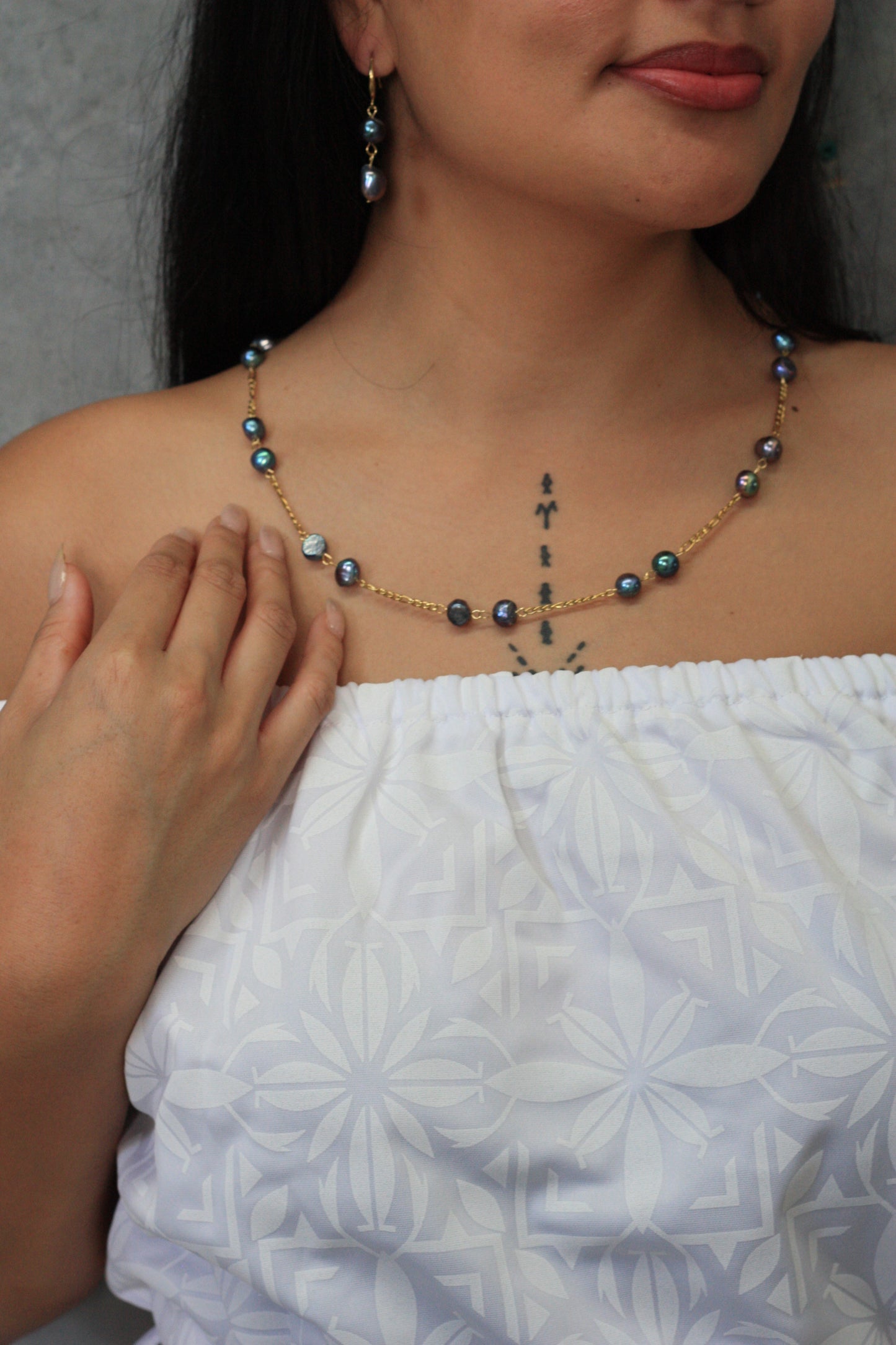 Freshwater Pearl Teuila SS 18K Gold Set