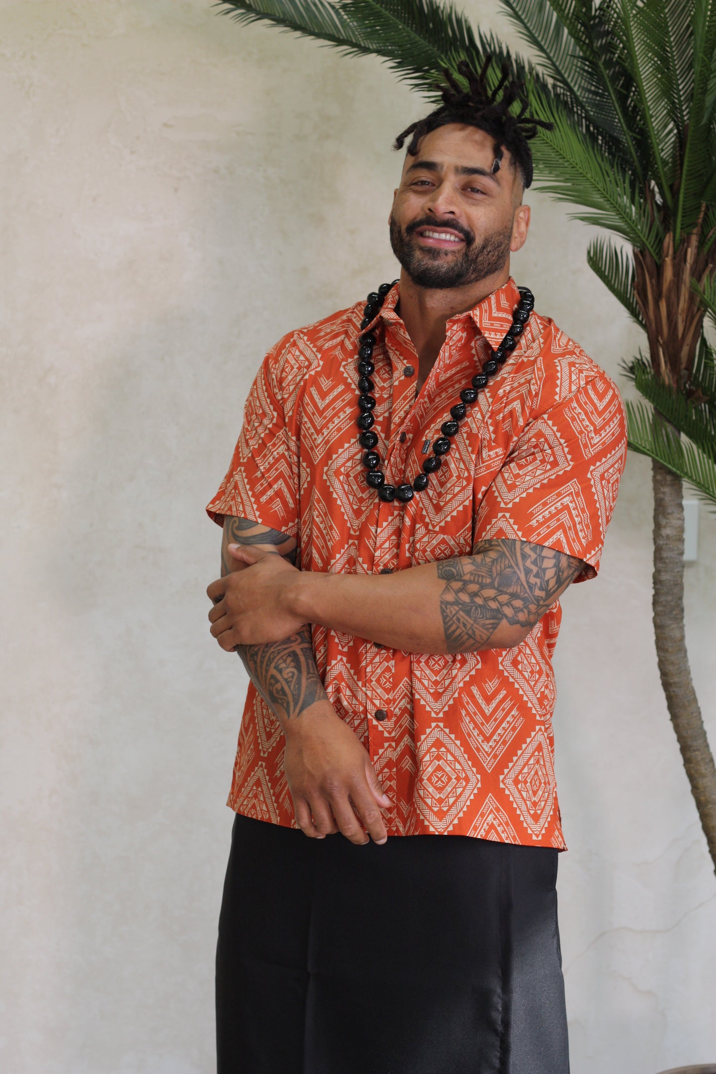 Tribal Origin Men's Elei Shirt ( Orange ) FB1398