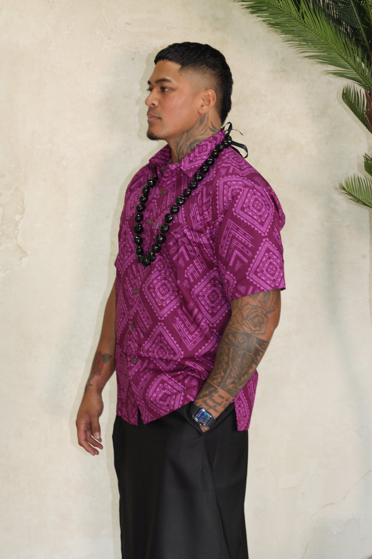 Tribal Origin Men's Elei Shirt ( Purple ) FB1398