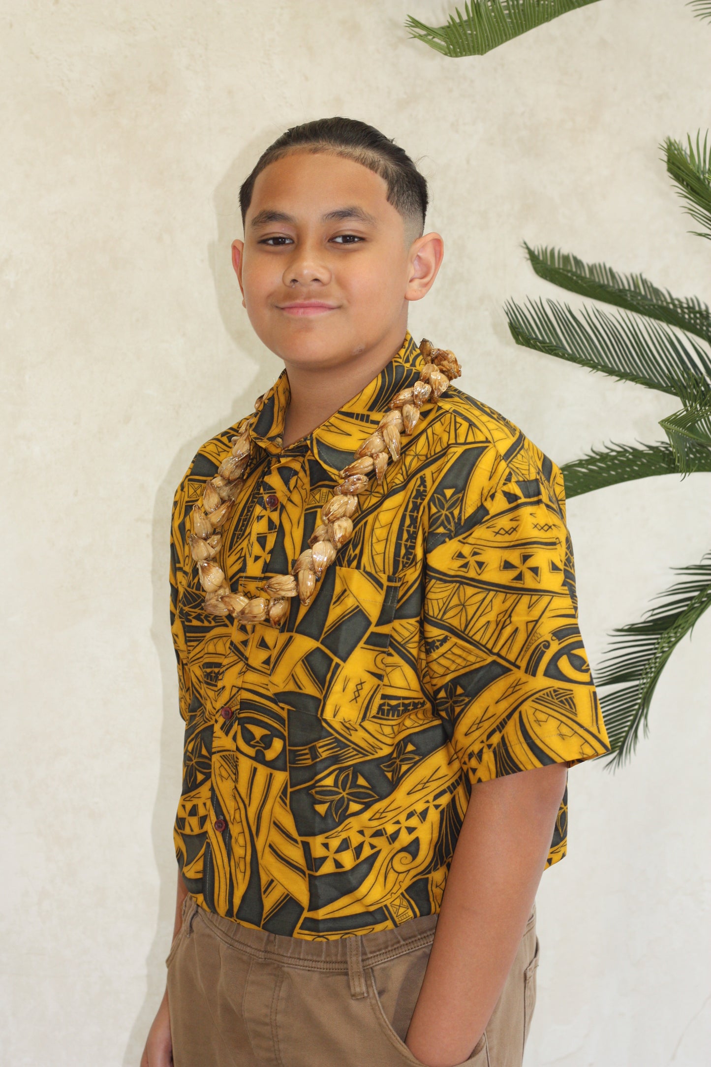 Tribal Boys Bula Shirt FB1797 (Yellow)
