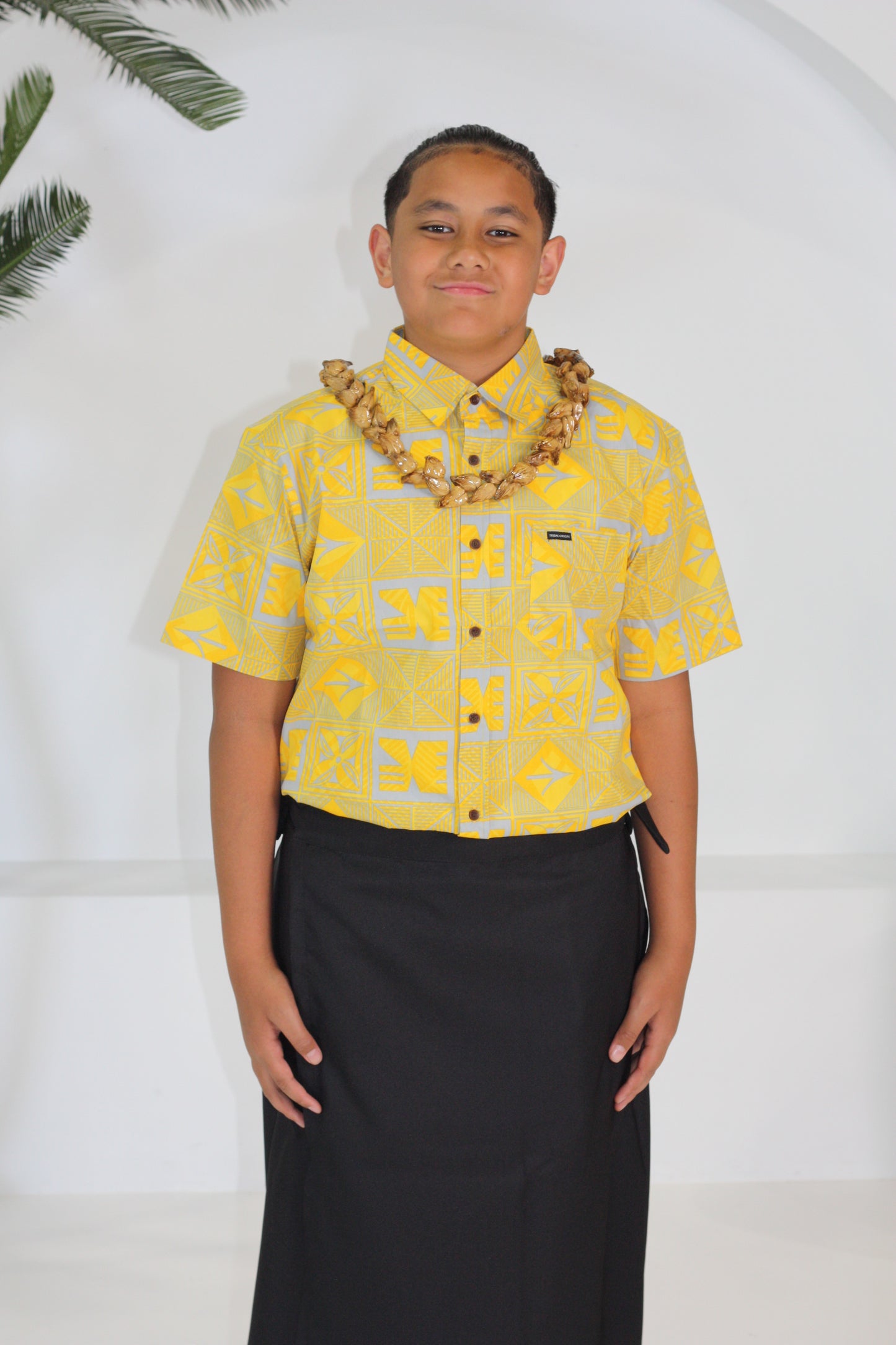 Tribal Origin Boys Bula Shirt- Waevi SB2081 (Yellow)