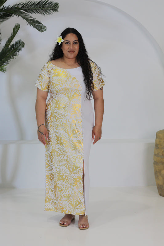 Polynesian Fashion Women's Dress Metallic Gold
