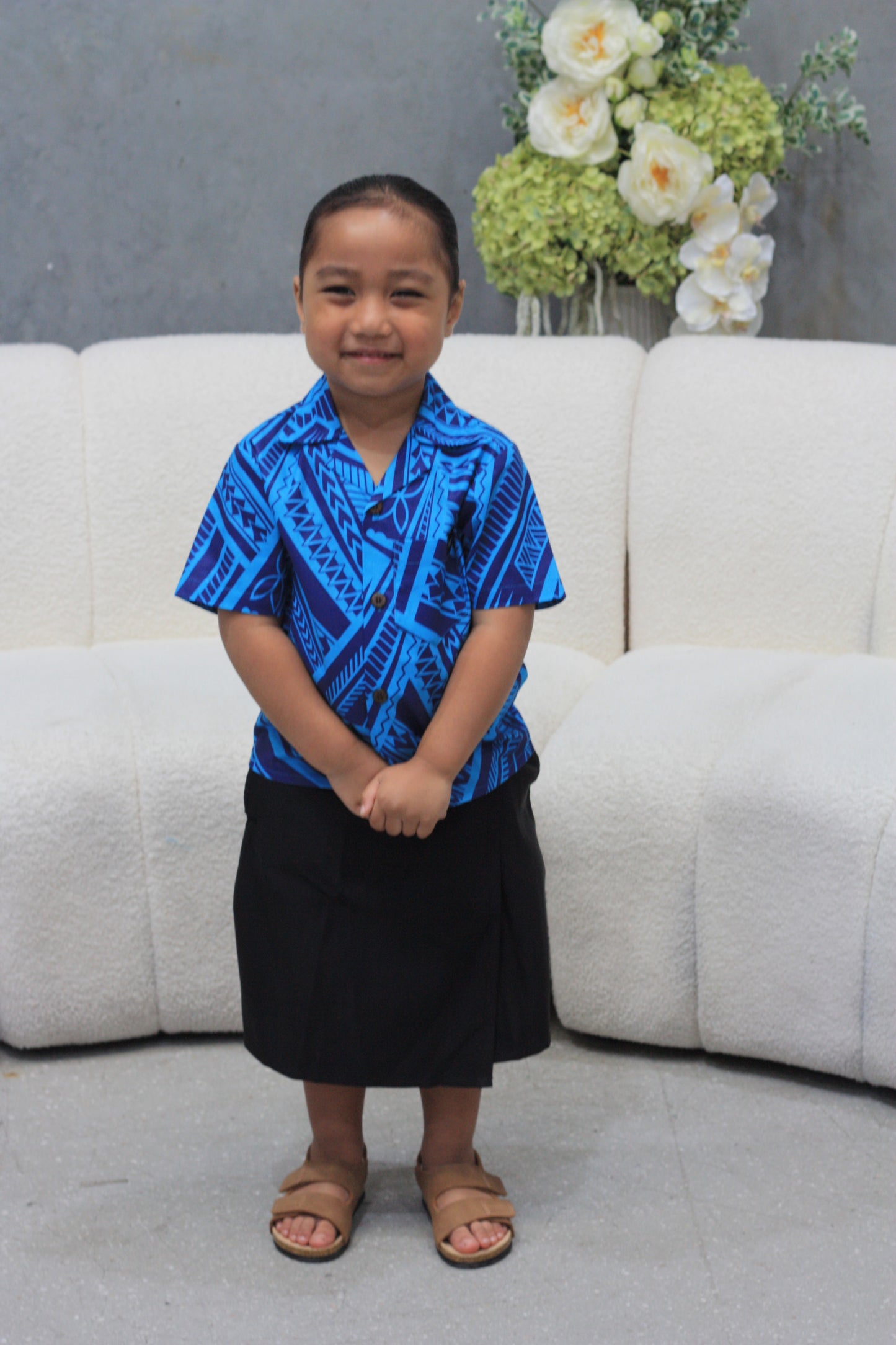 Mesian Boy's Elei Shirt in Blue (CT3240)