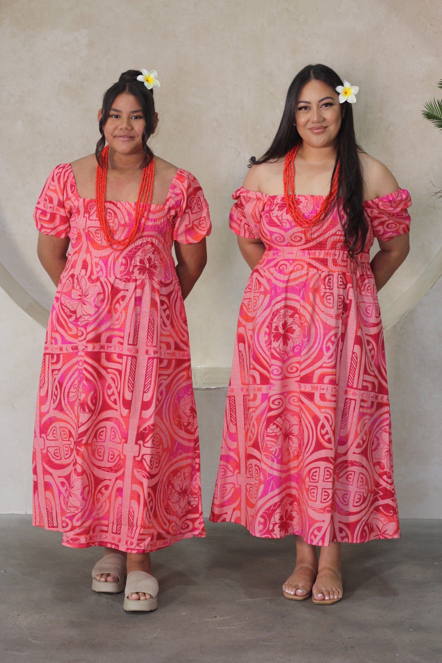 Akamu Jollie Smocked Dress Viriya Flamingo LD5092