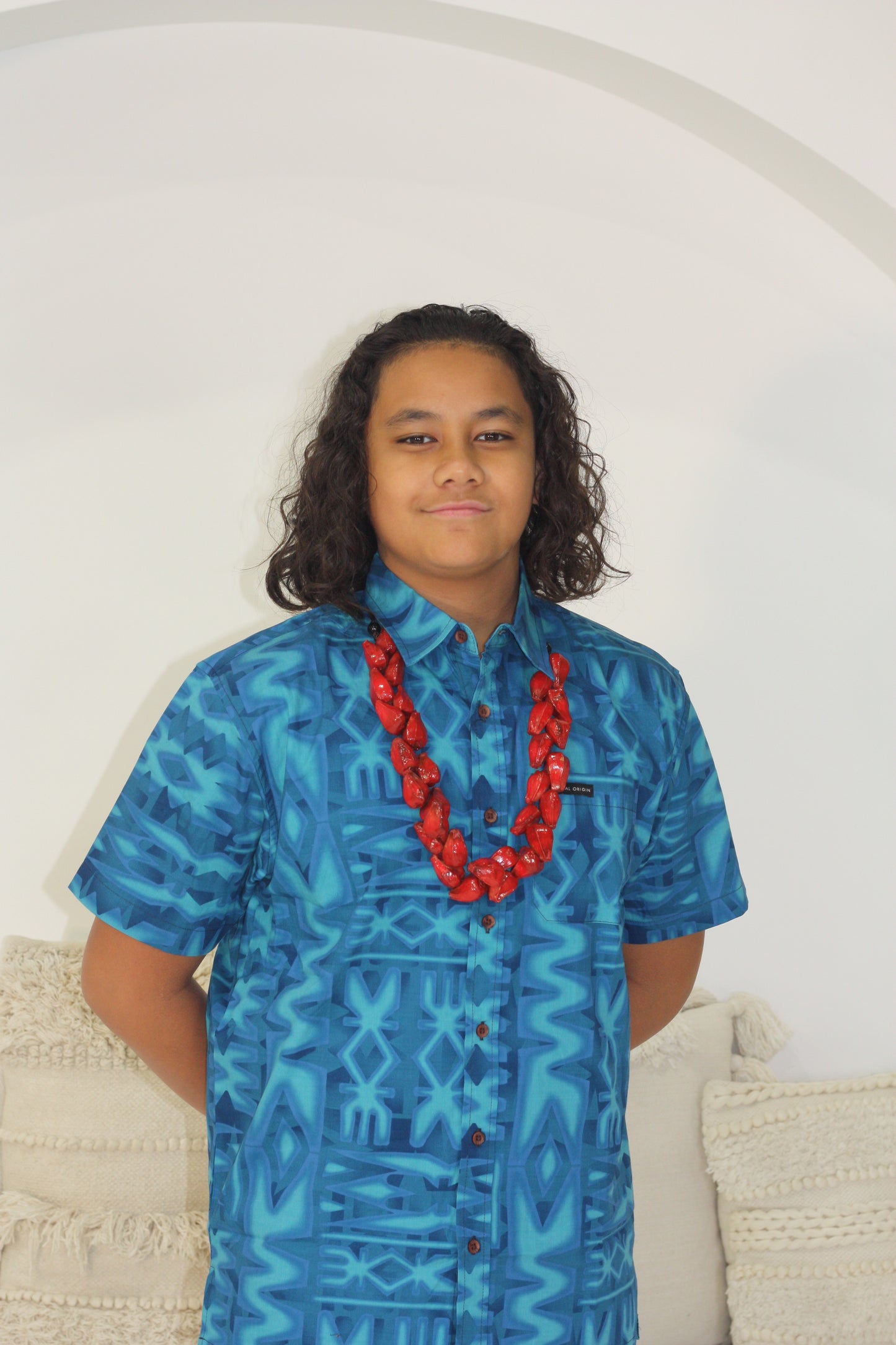 Tribal Origin Boys Bula Shirt FB187 (Aqua Blue)