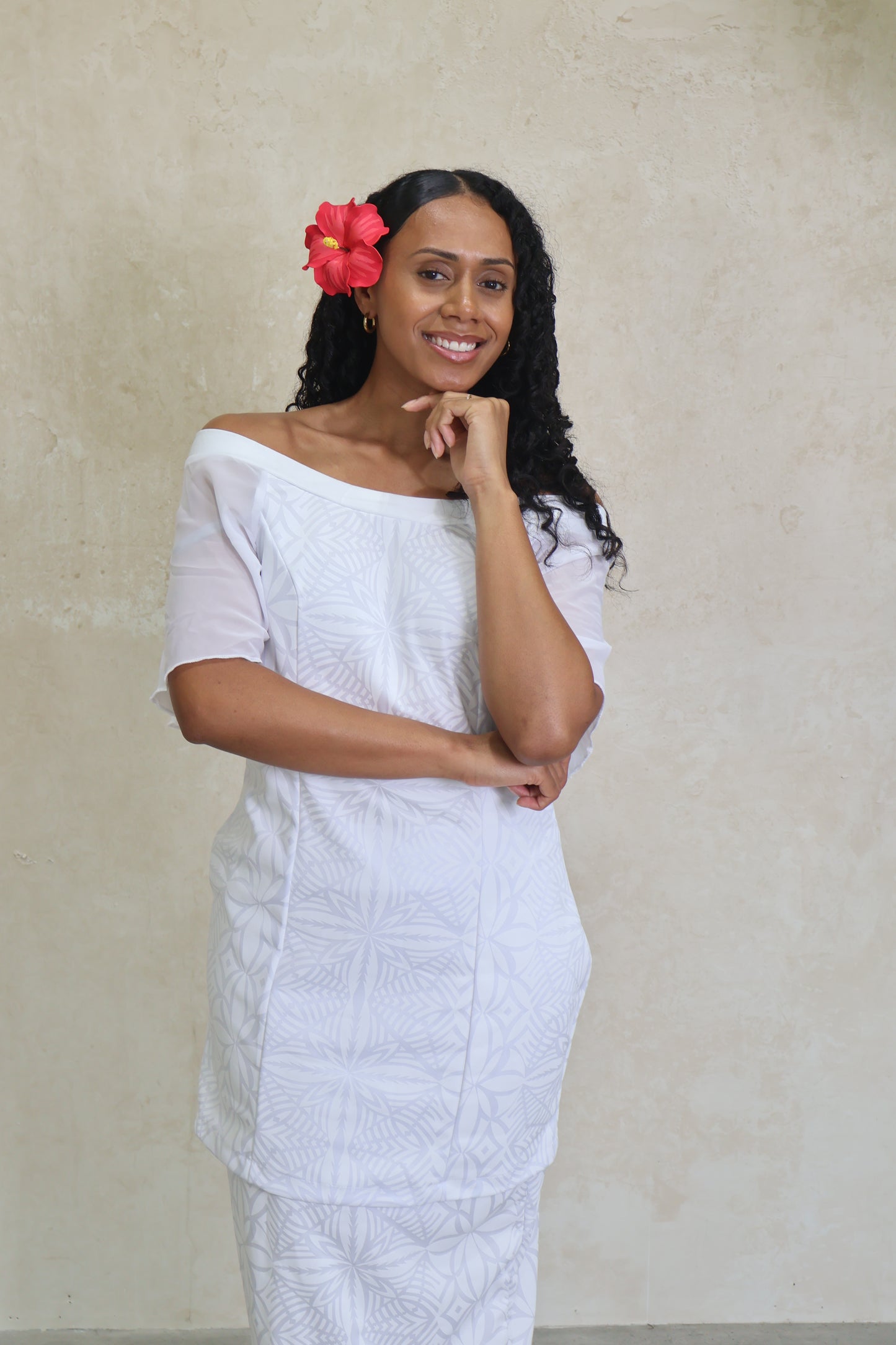 Rimani Samoa Fitted Chiffon Puletasi (Size 14 only)