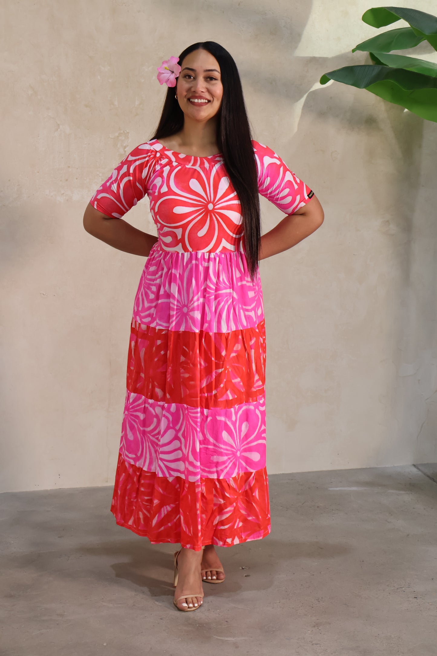 Meilani Rayon Dress in Rouge