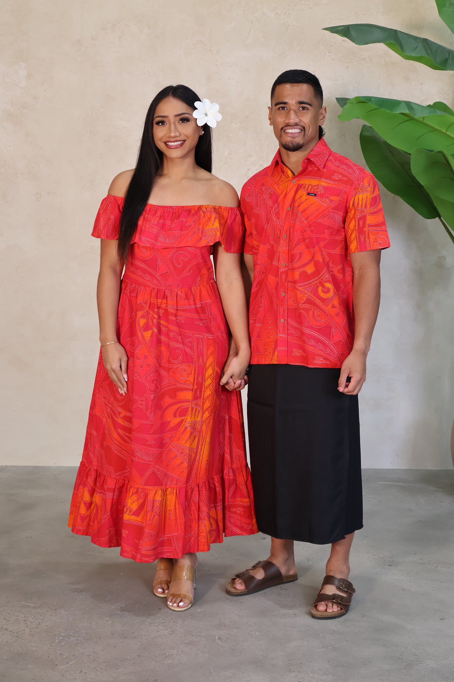 Akamu Makaha Tevita Dress LD5250 (Orange)