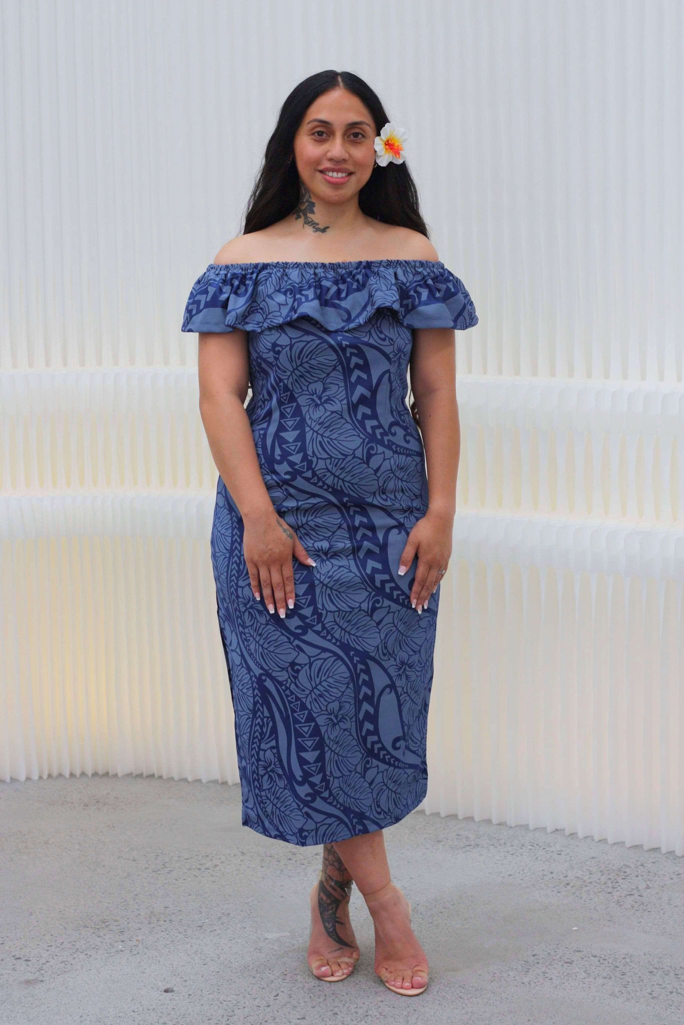 Tropical Mahina Island Dress (Navy) FB1760