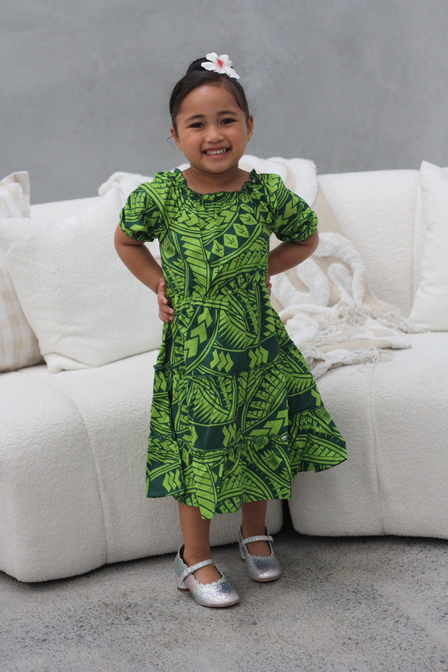 Kalavata Livai Girl's Dress ( Green )