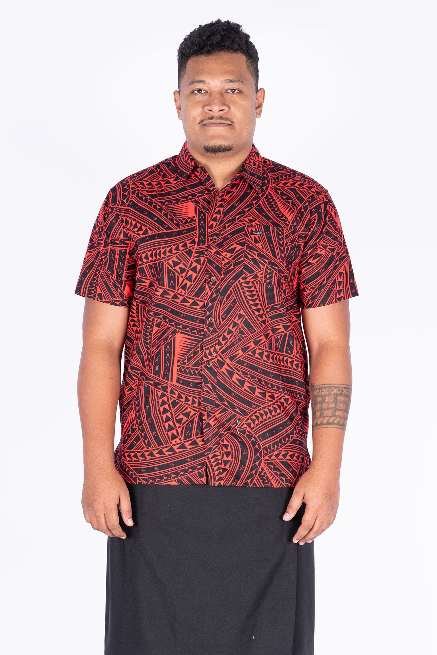 Tribal Origin Kalavata-Fulori Mens Elei Shirt Red