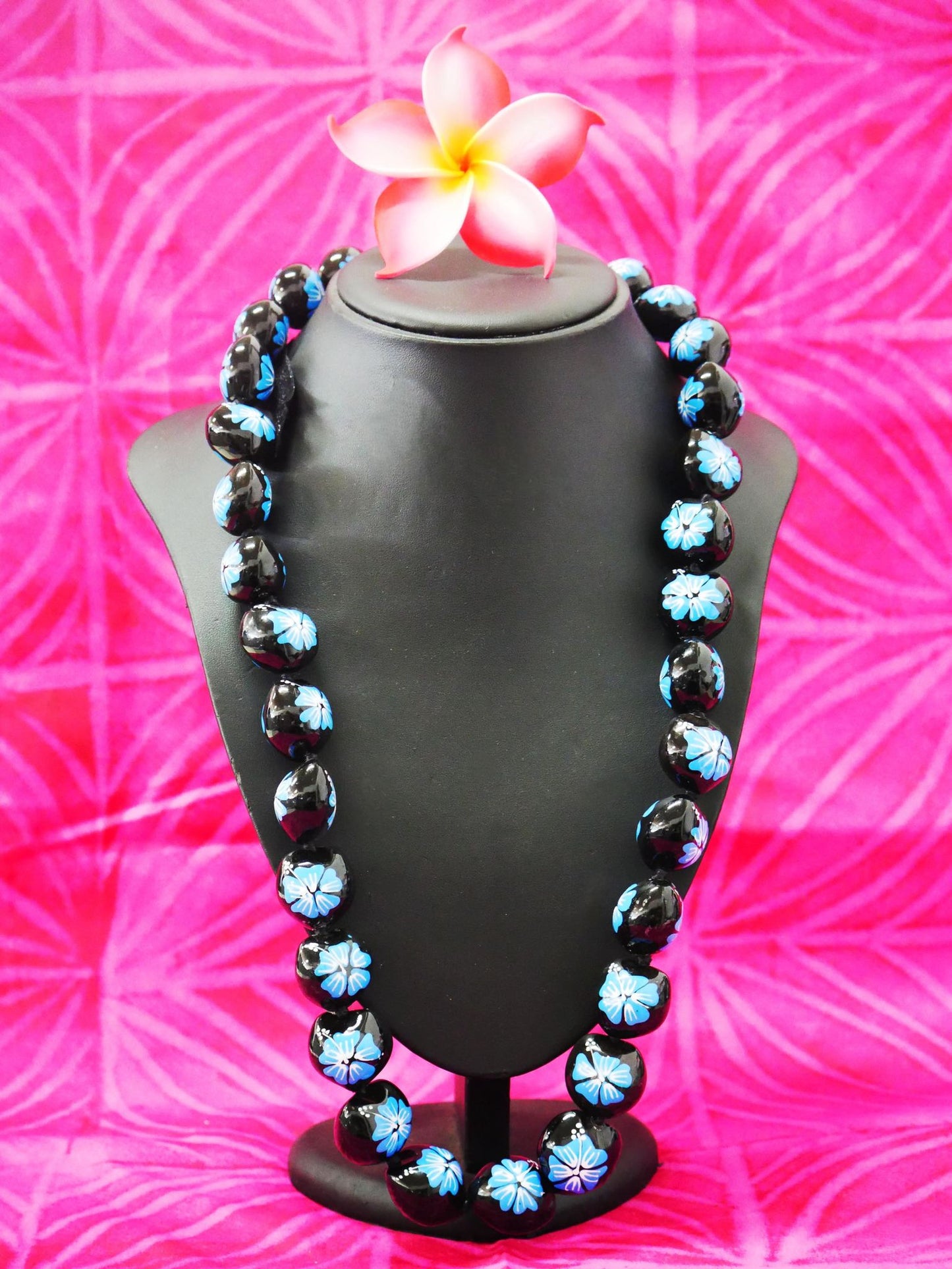 Ula Kukui Shell - Blue Hibiscus Print