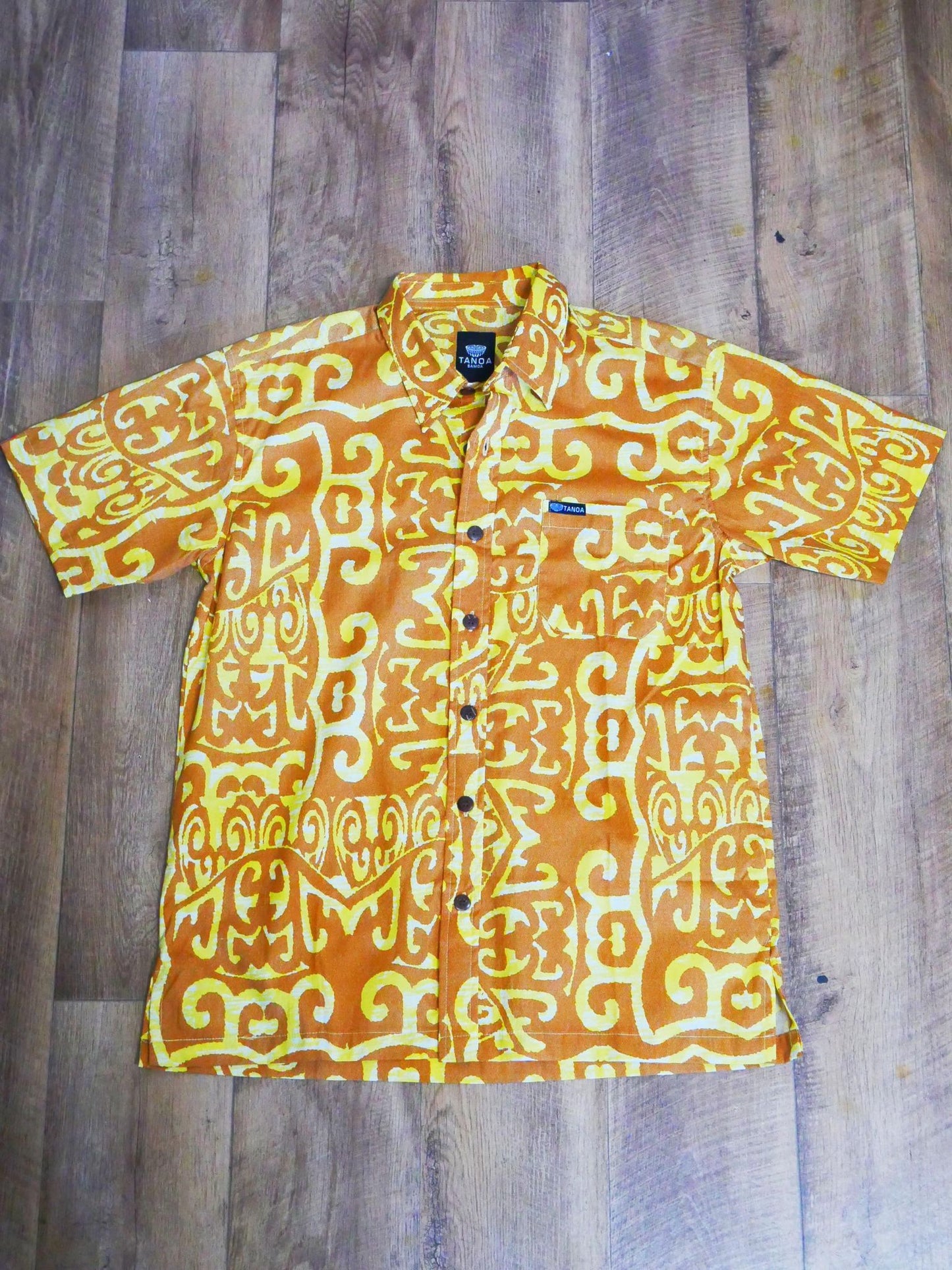 Tanoa Samoa Men's Bula Shirt (Gold)