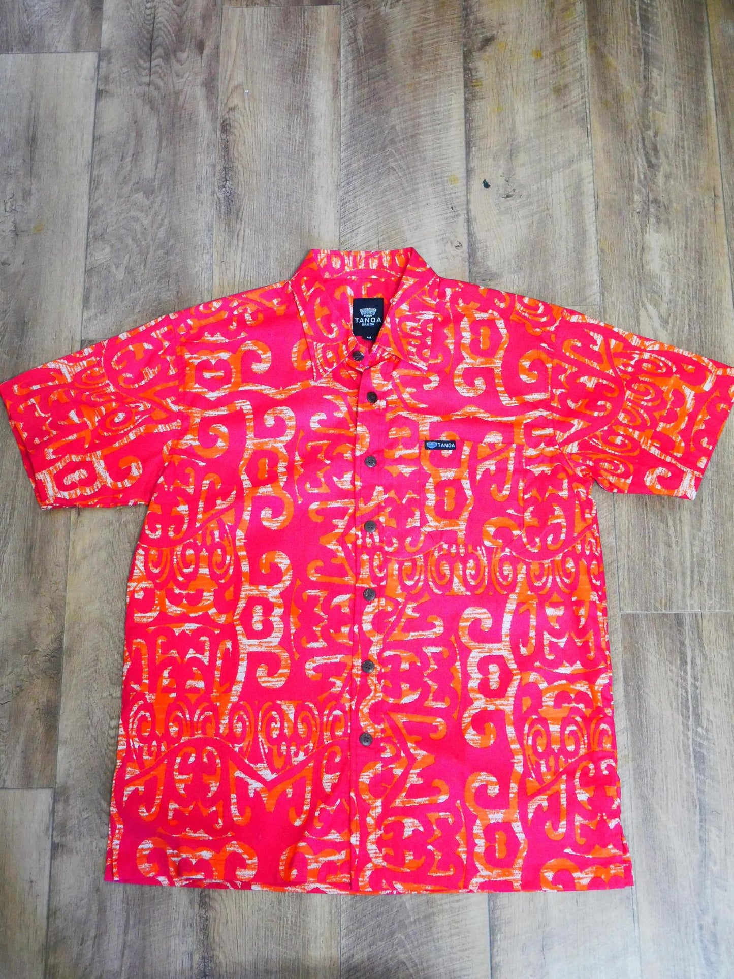 Tanoa Samoa Men's Bula Shirt ( Red Fire)