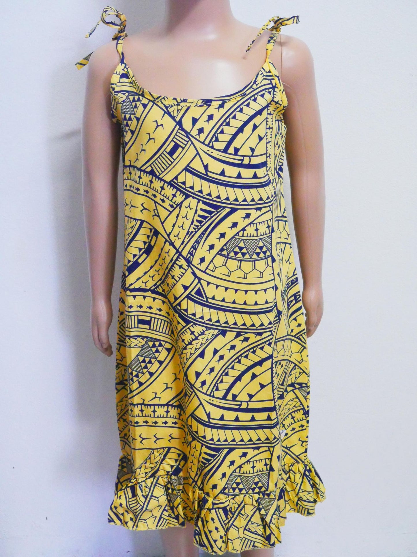 Tanoa Samoa Girls Dress TD 901 (Yellow & Navy)
