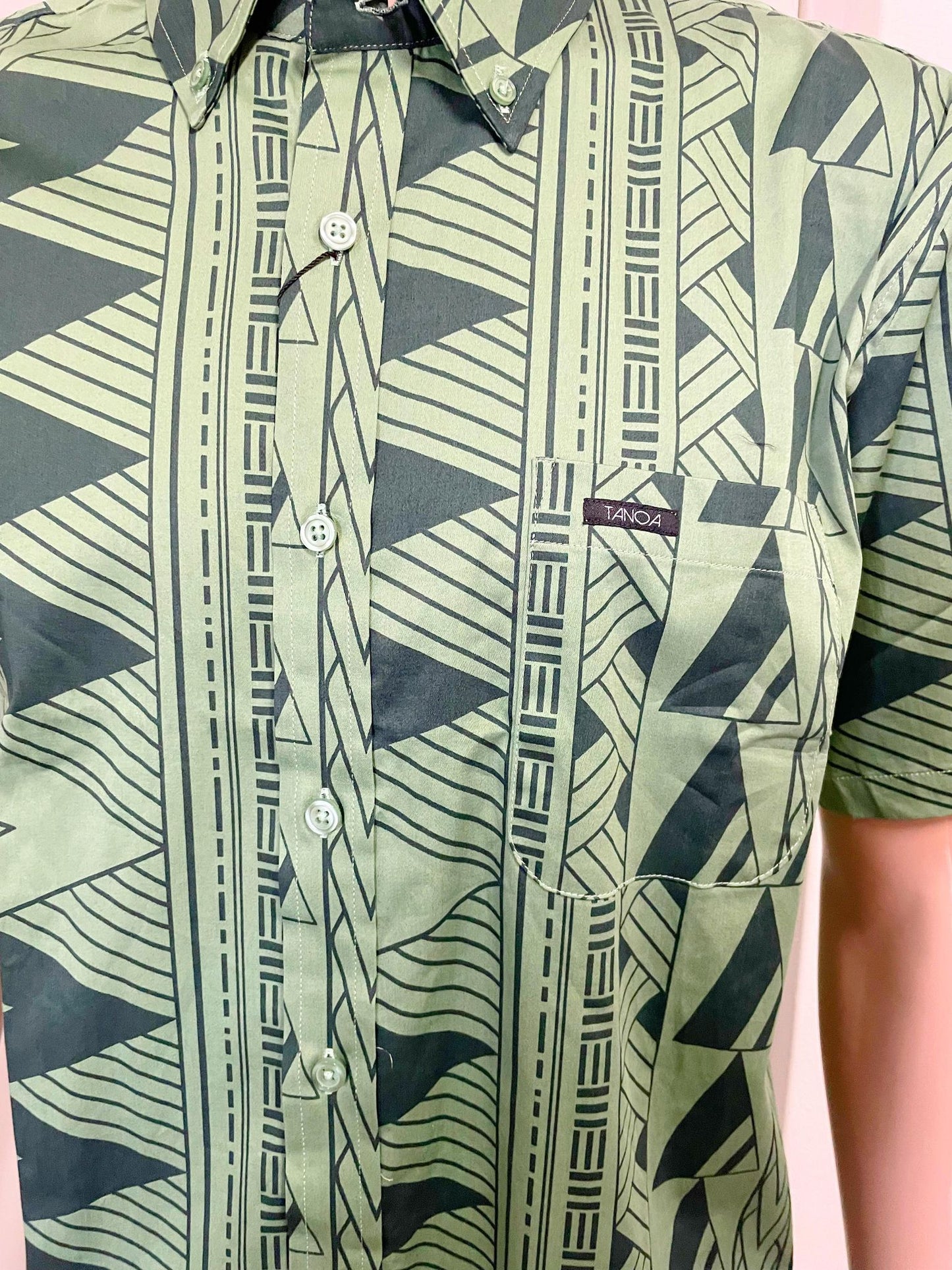 Tanoa Samoa Men's ALII Shirt ( Geo-Green)