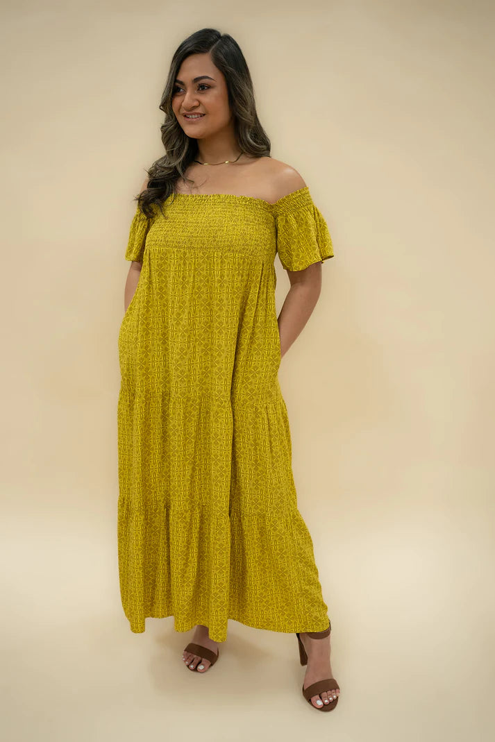 TD151 Hoku Women’s Yellow Mustard Dress