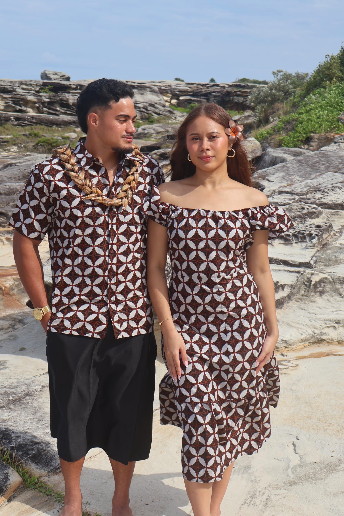 Tribal Origin Mens Bula Shirt FB1873 (Black/Brown)