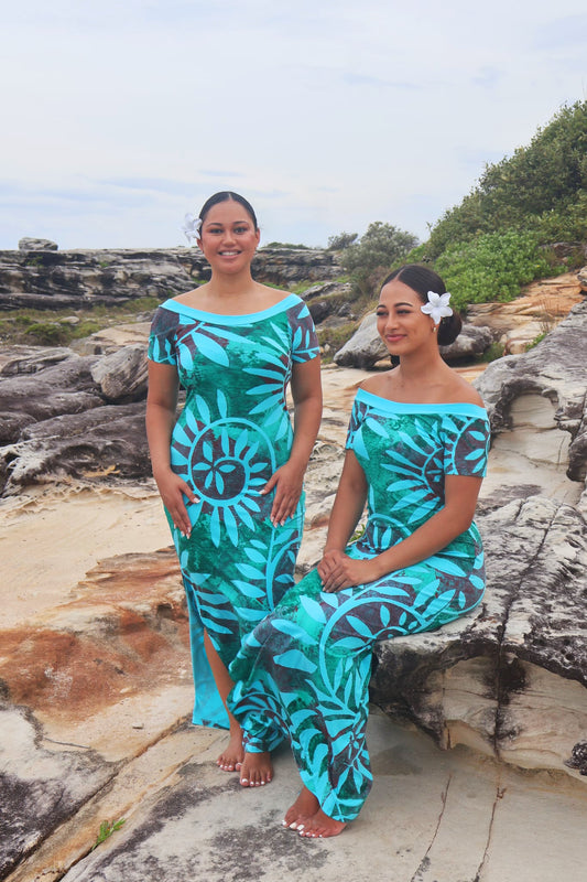 PIA Turquoise fitted dress