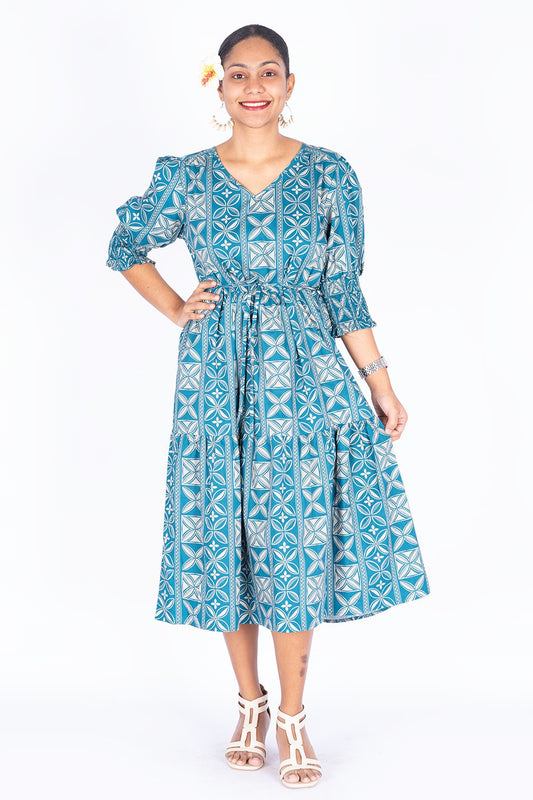 Tribal Origin Kalavata-Ioana Ladies Jolene Dress Deep Lake