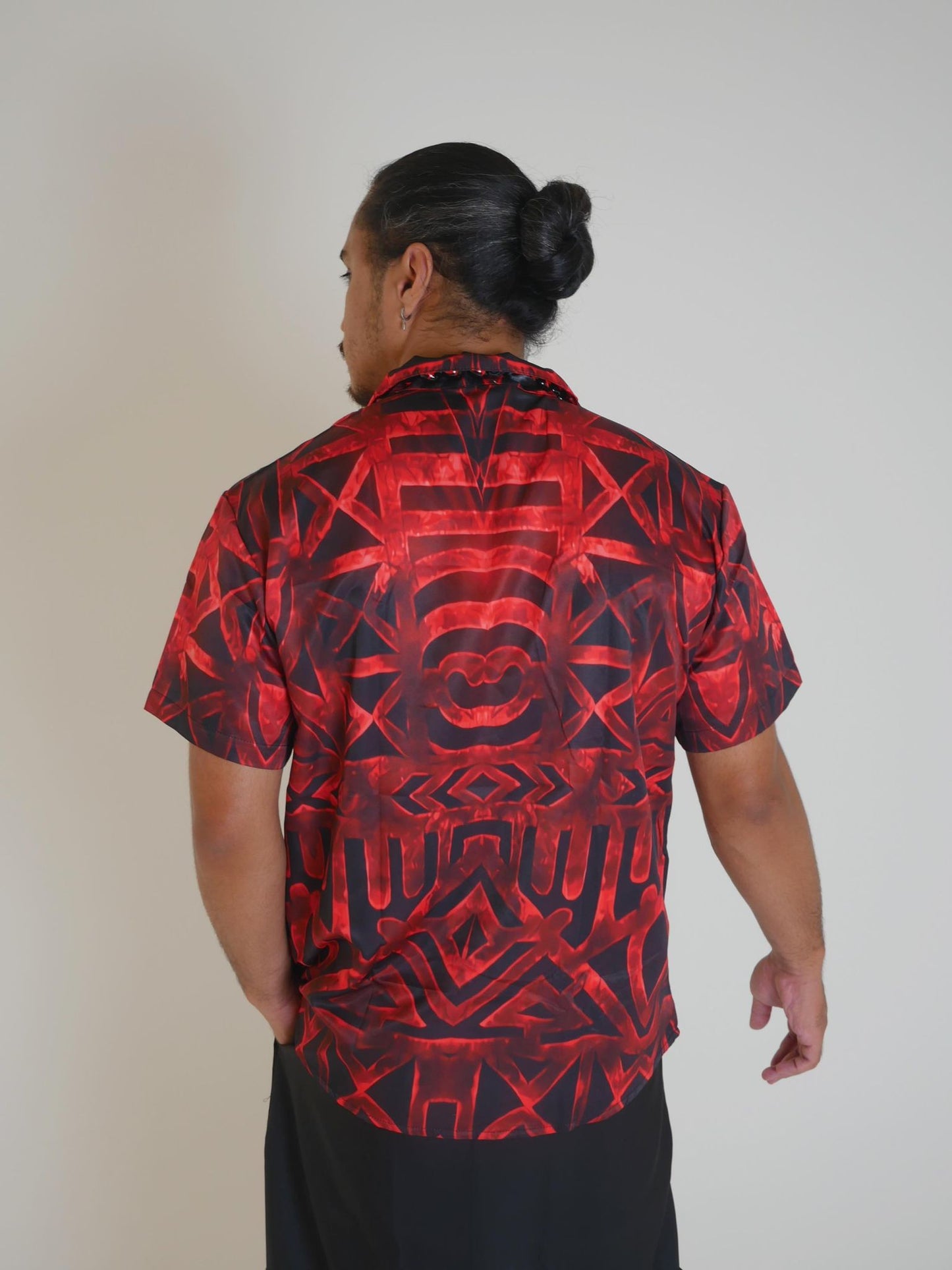 Iupeli Collection - Mens Red Summer Elei Shirt