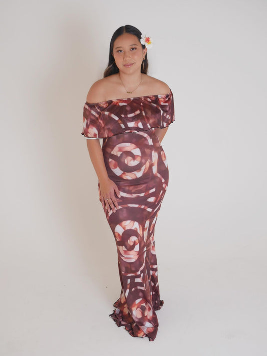 Iupeli Collection - Women's Brown Ana Elei Dress
