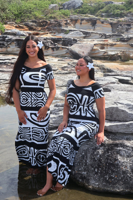 PIA Black & White Fitted Dress