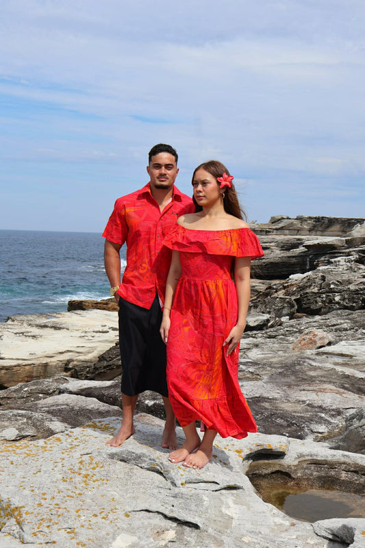 Akamu Makaha Tevita Dress LD5250 (Orange)