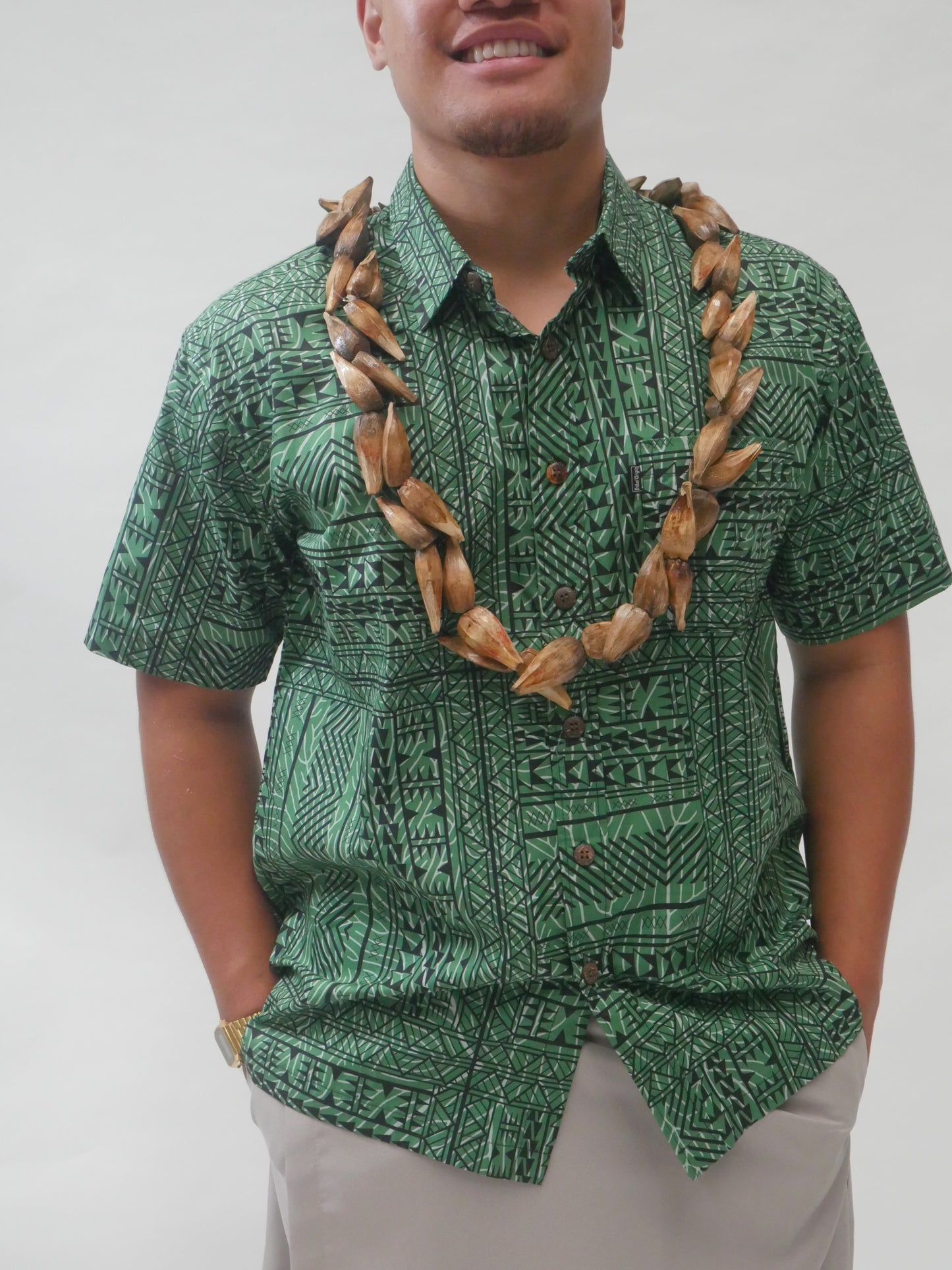 Tribal Origin Men's Elei Shirt ( Green ) FB1399