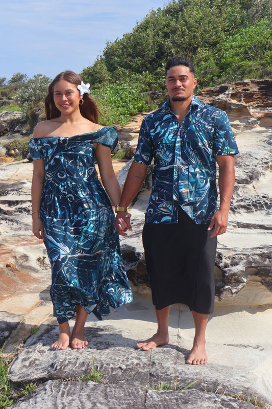 Akamu Makaha Tevita Dress LD5250 (Forest)