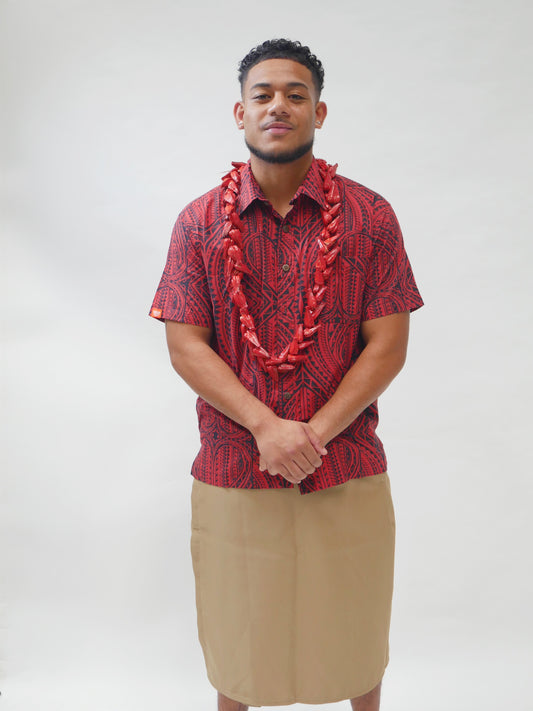 Tanoa Samoa Men's Shirt SS2801-TS New ( Hibiscus )