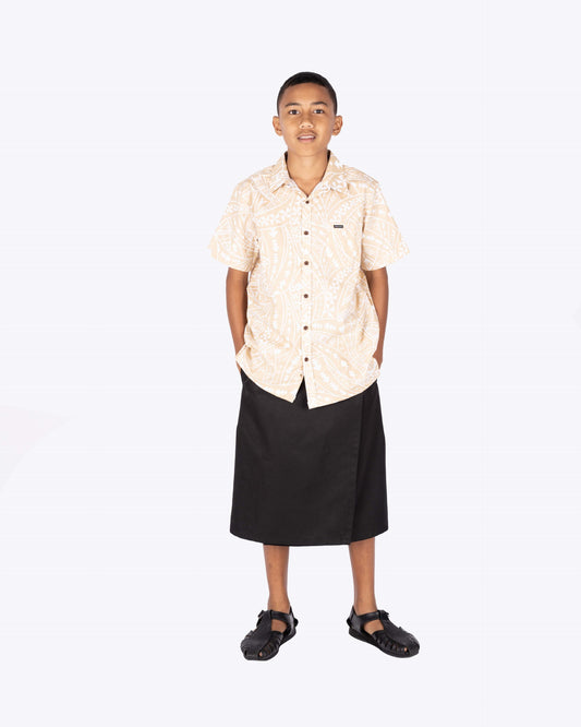 Kalavata Alofa Boy's Shirt ( Almond )