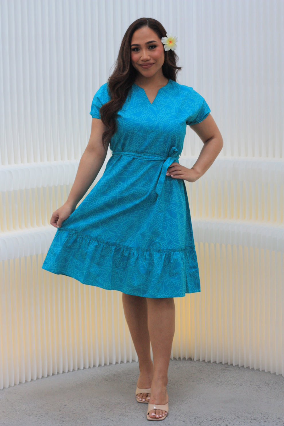 Kalavata Hawea Women's Dress ( Jade Blue ) – Pacific Way Gift Shop