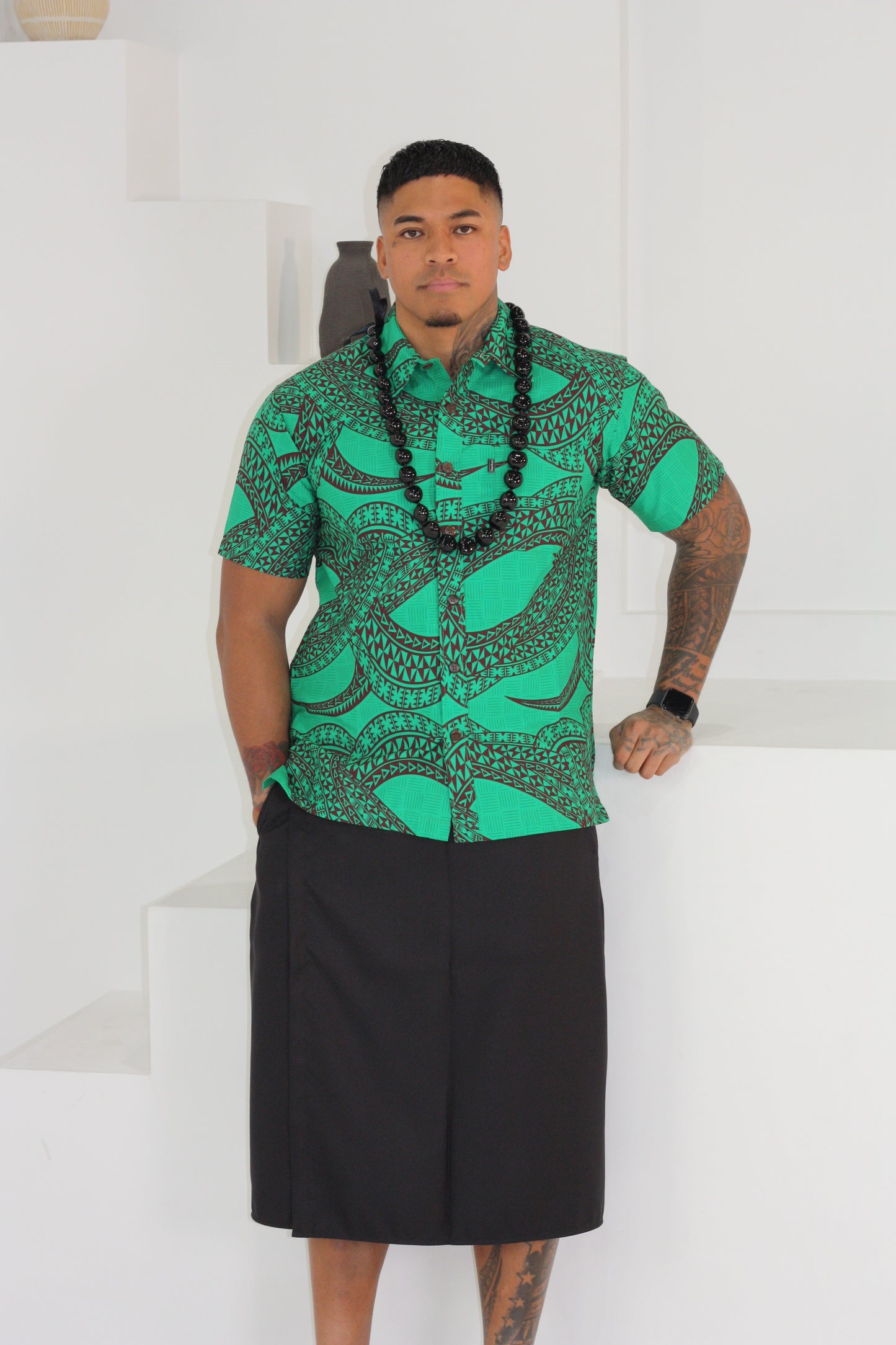 Tribal Origin Men's Elei Shirt ( Green ) FB1395