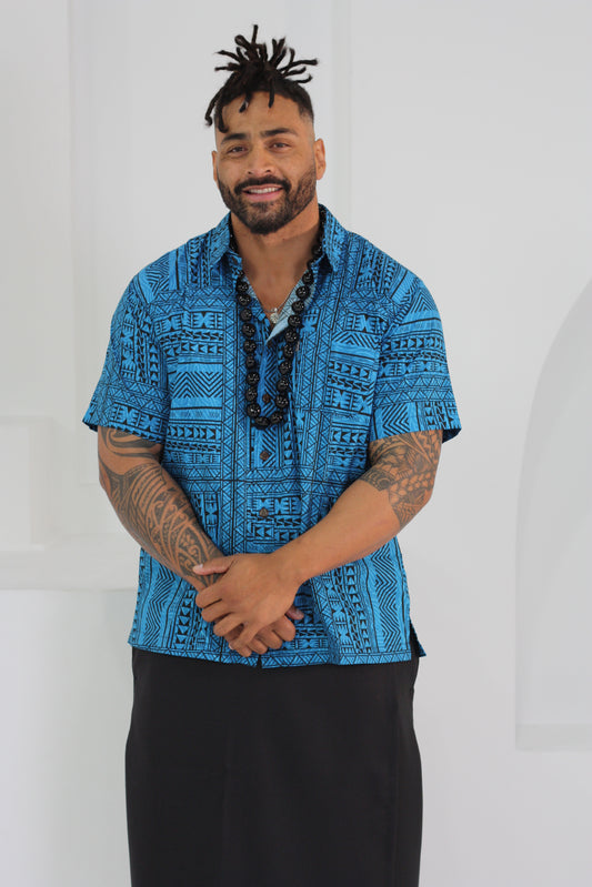 Tribal Origin Men's Elei Shirt ( Blue ) FB1399