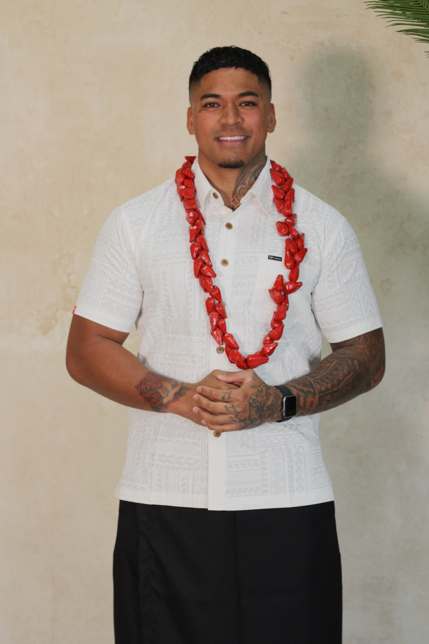 Tanoa Samoa Men's SB1086 Off White Shirt