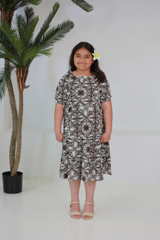 Tribal Origin Girls Luna Dress - Bitu LG2020 (Brown)