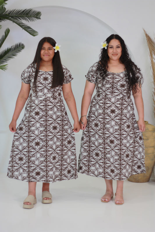 Tribal Origin Tania Dress with Silt Dress - Bitu LD4781 (Brown)