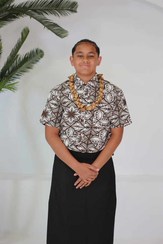 Tribal Origin Boys Shirt- Bitu  SB2080 (Brown)