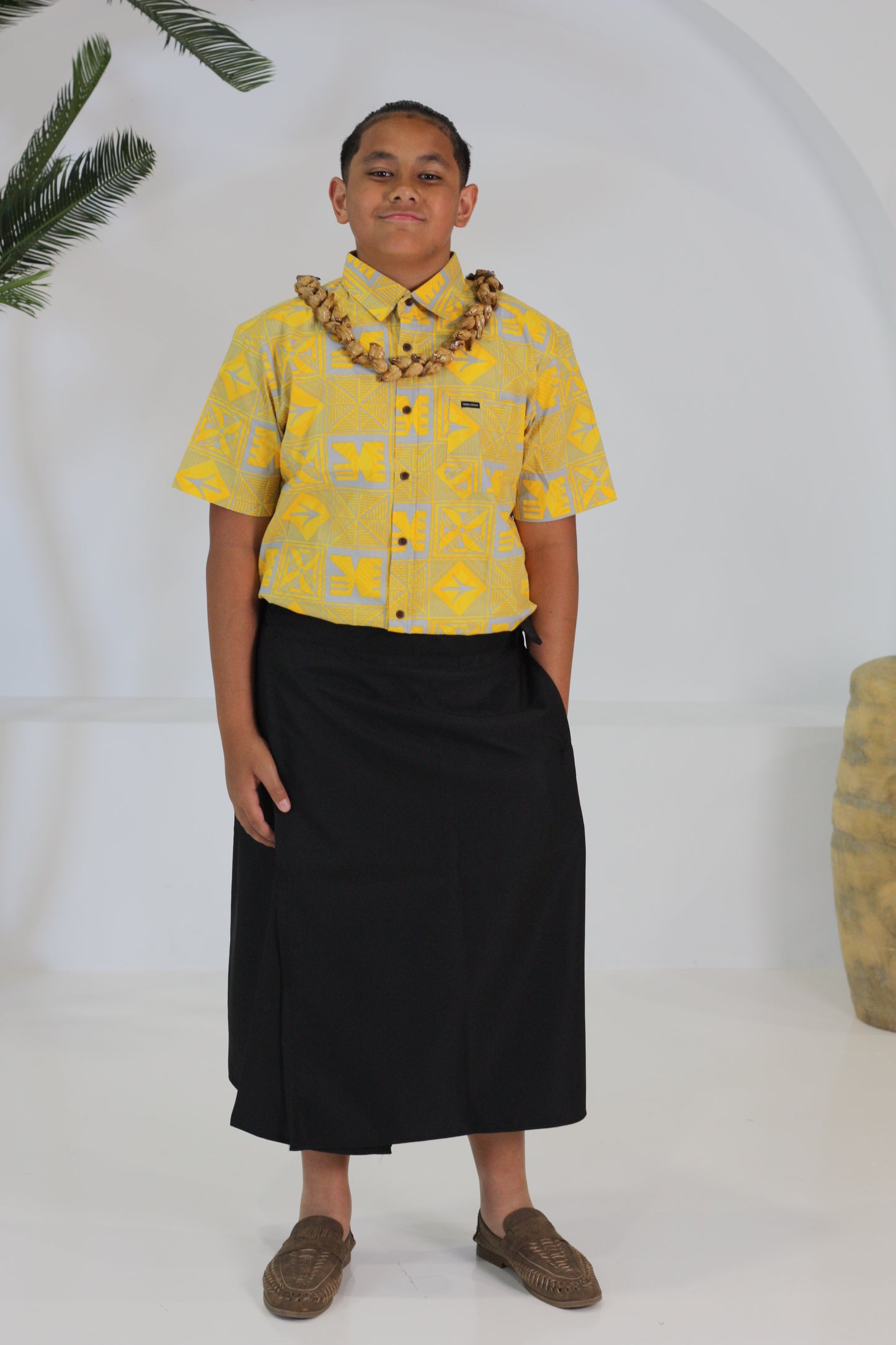 Tribal Origin Boys Bula Shirt- Waevi SB2081 (Yellow)