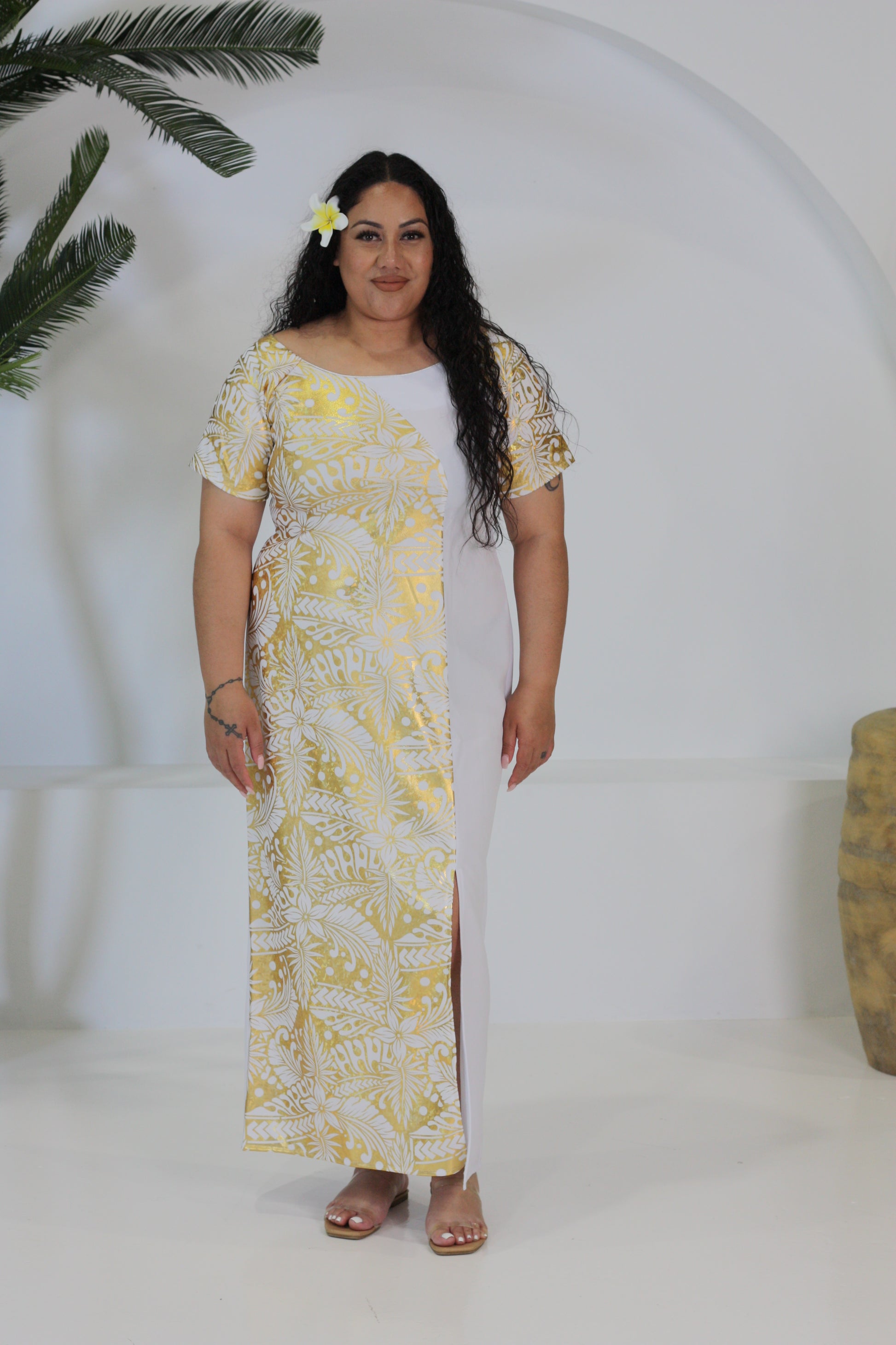 Polynesian Fashion Women's Dress Metallic Gold Pacific Way Gift Shop Polynesian Fashion Women's Dress Metallic Gold Pacific Way Gift Shop